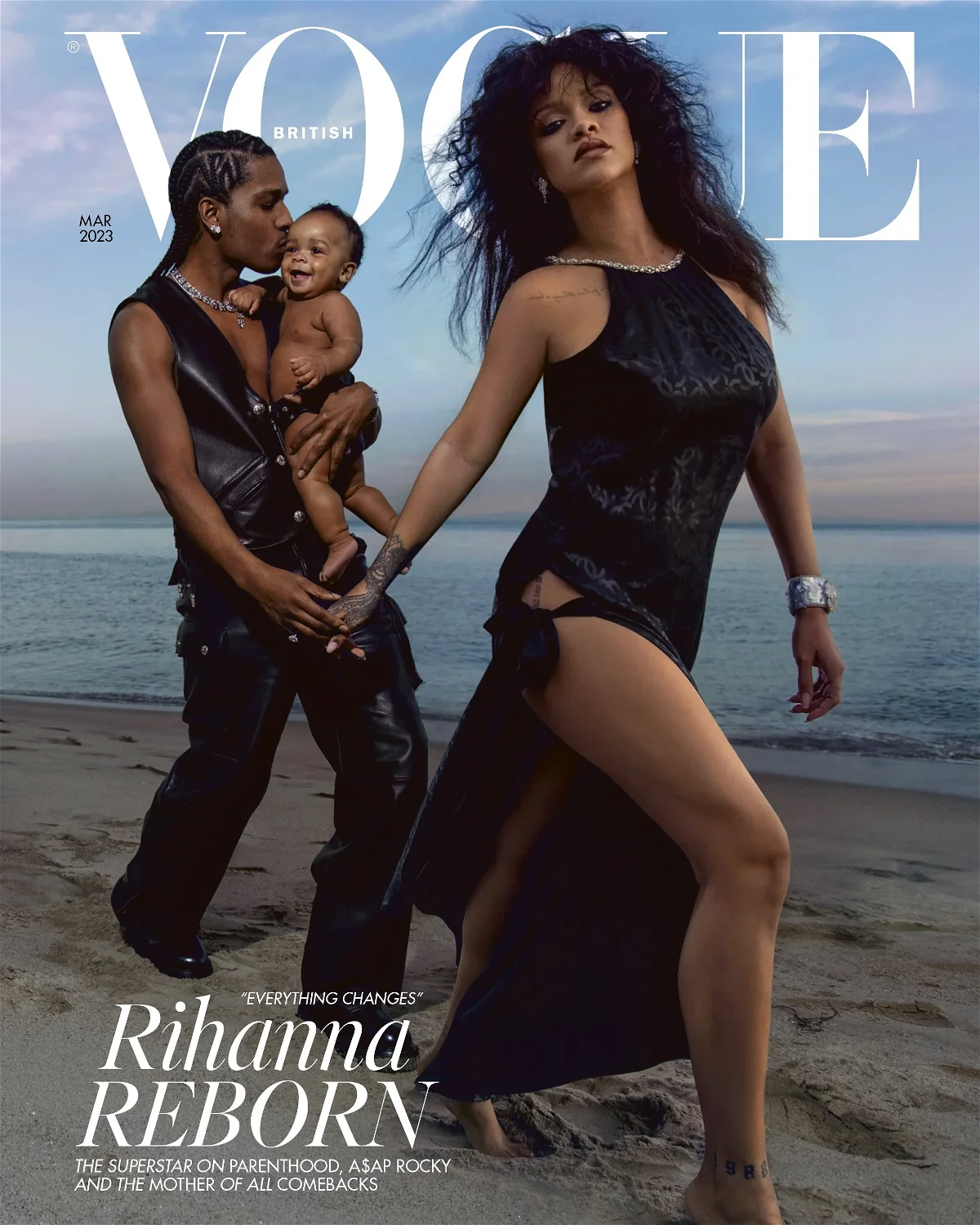 Rihanna Asap Vogue Cover, Leg, Water, Flash photography, Thigh, Gesture